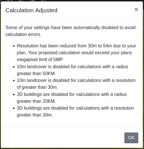 Calculation adjusted message