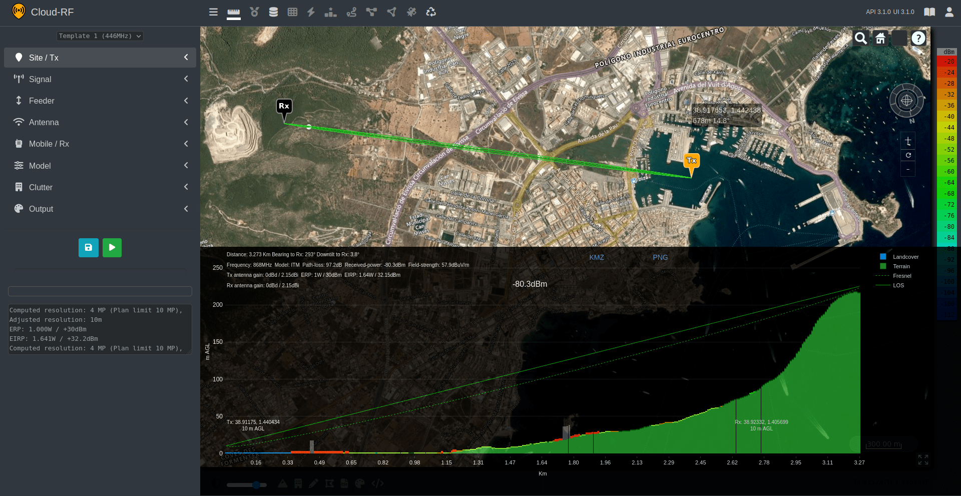Path profile tool screen